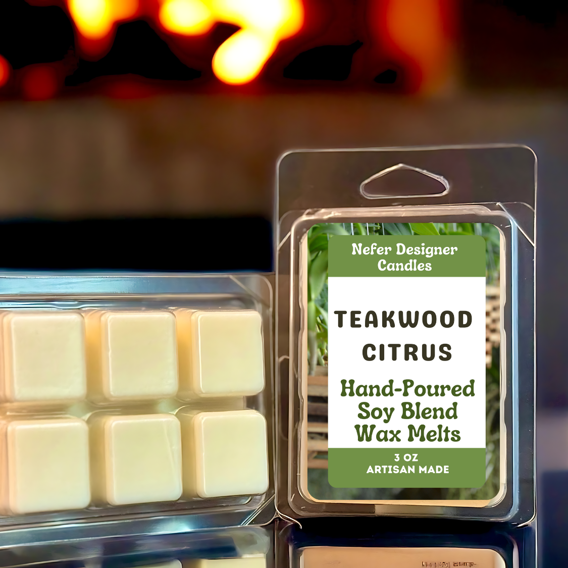 Teakwood Citrus Strong Scented Soy Wax Melts