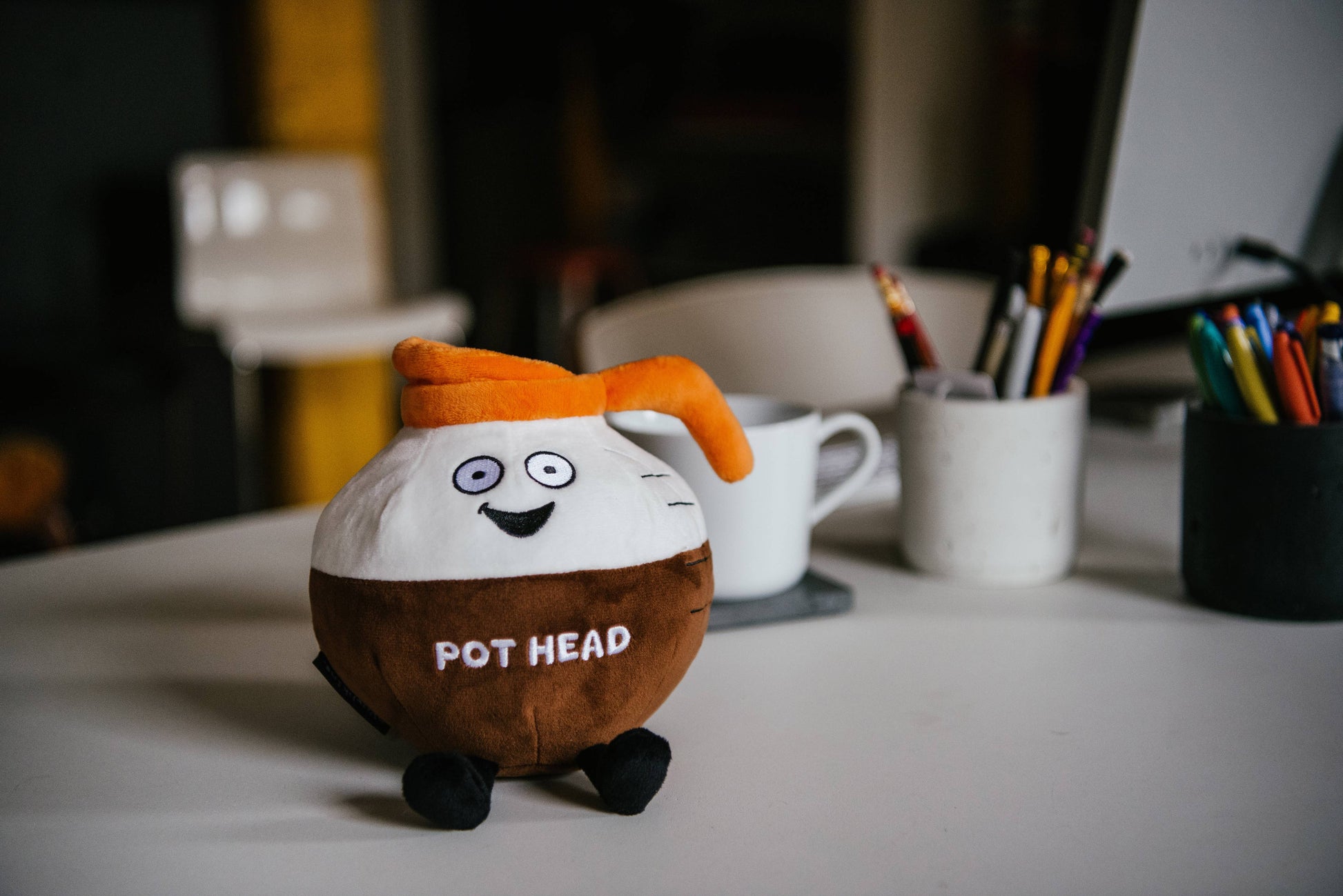 Plush Coffee Pot  Pot Head  Soft Cuddly Perfect Toy Funny