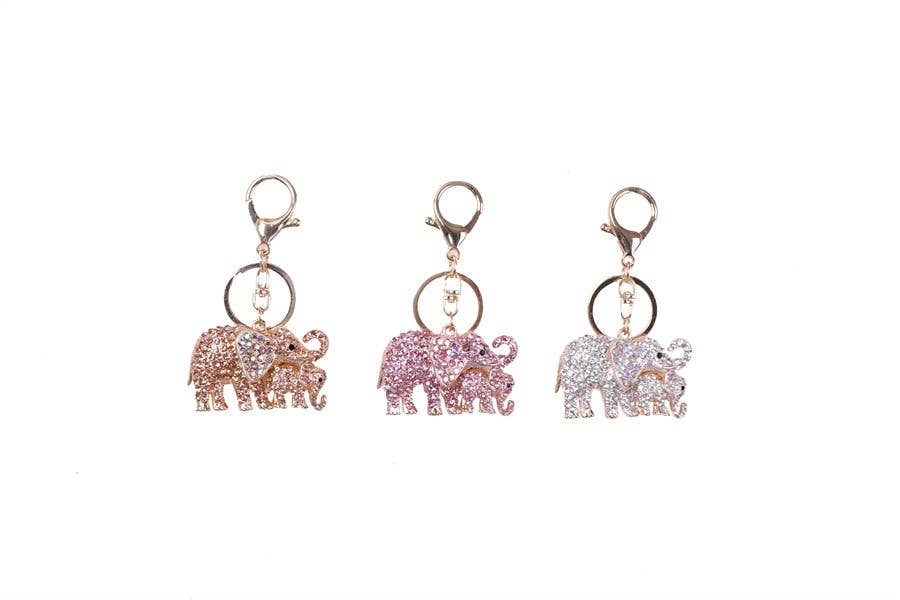 Ladies Elephant Family Shaped Fashion Key Chain