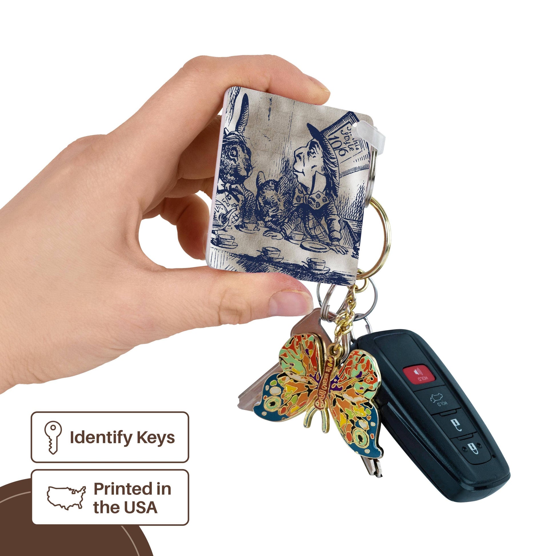 Mad Hatter Vintage Alice in Wonderland Tea Party, Key Chain