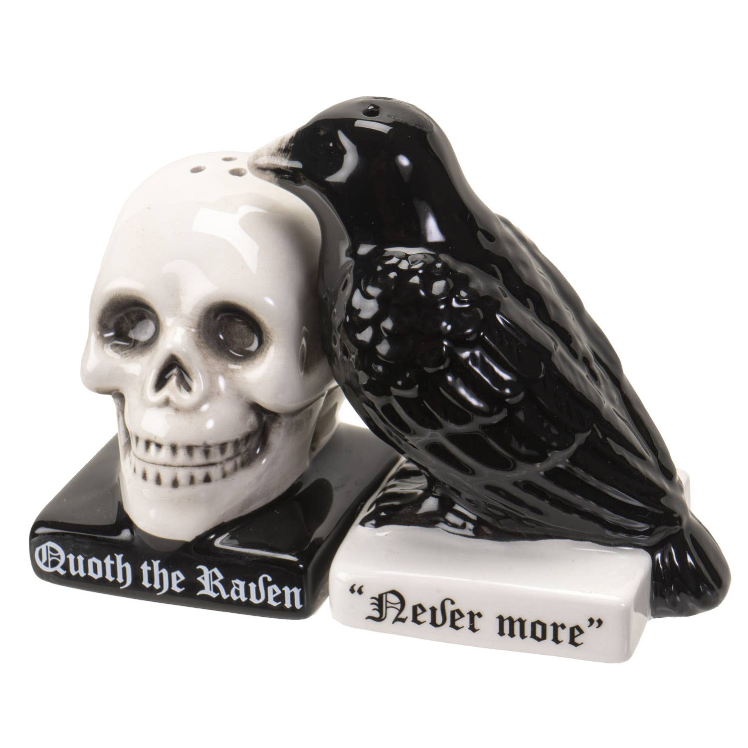 Quoth the Raven Edgar Allen Poe Salt and Pepper Shaker Set