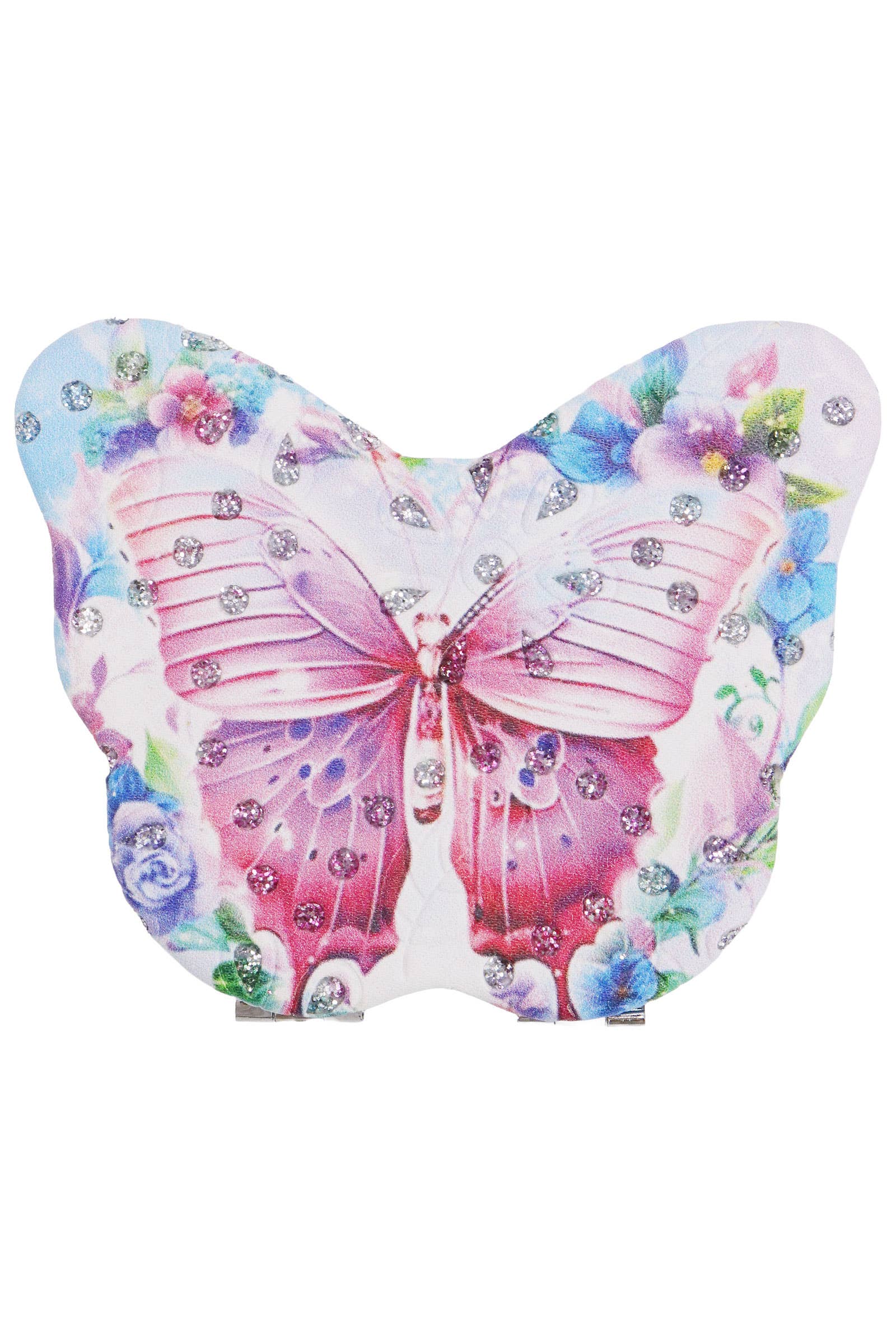 Butterfly Floral Cosmetic Compact Mirror