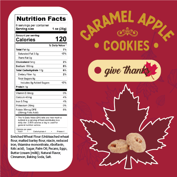 Bite Sized Fall Leaf Cookies: Caramel Apple, Pumpkin & Maple