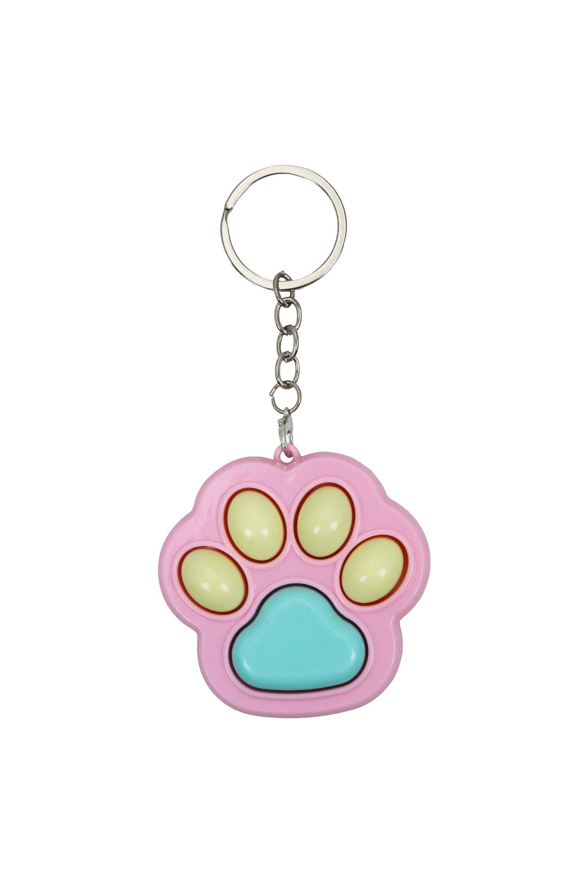 Pastel Animal Paw Clicky Fidget Toy Keychain
