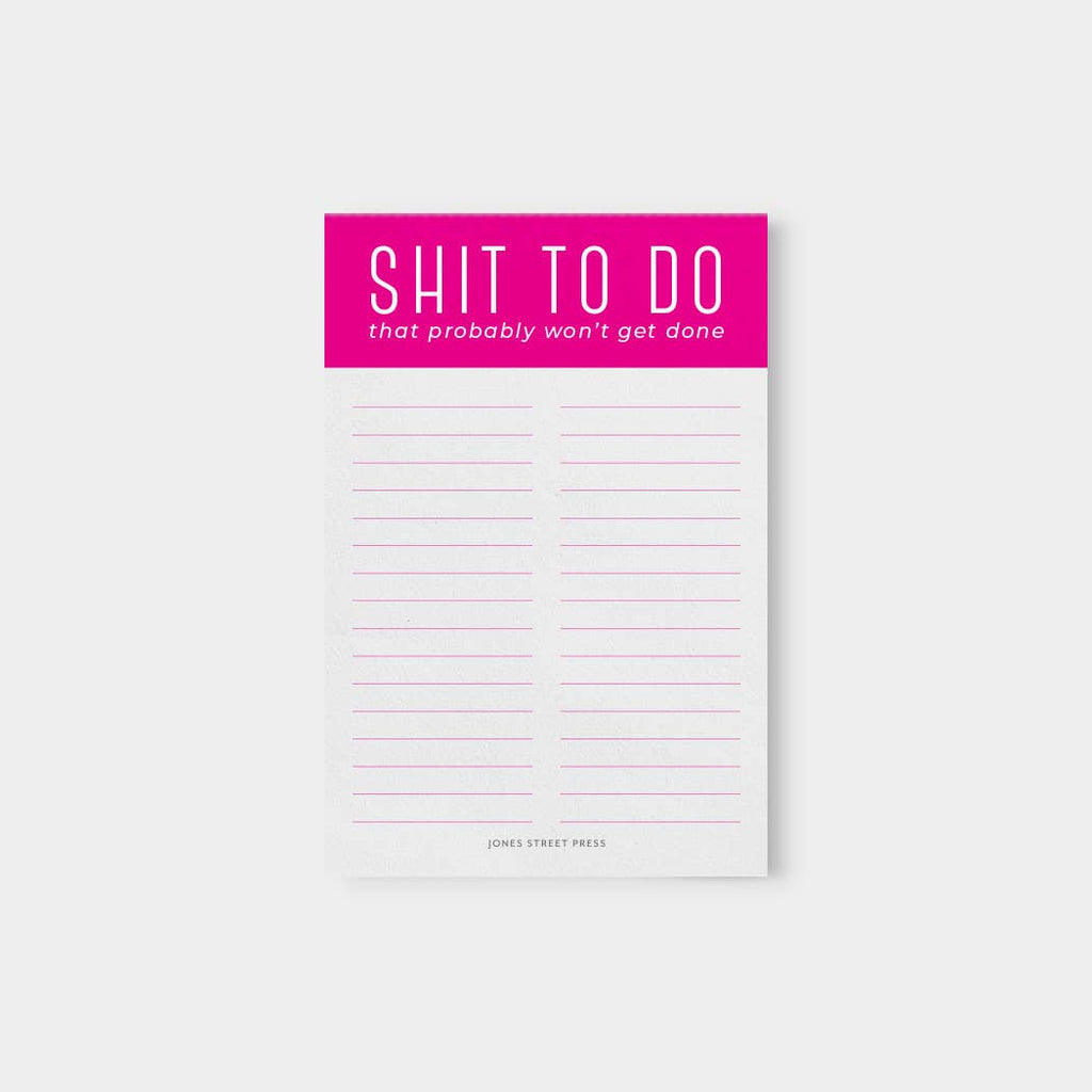 Shit To Do Bright Pink Notepad - Sarcastic Funny Desk Pad