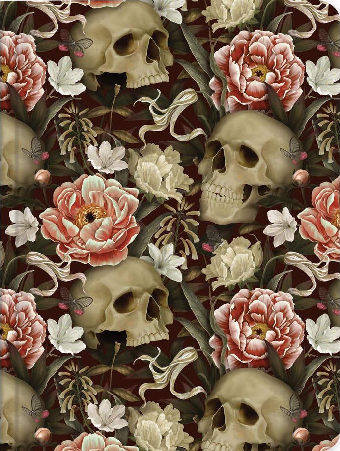 Dot Grid Journal - Skulls & Flowers Pattern