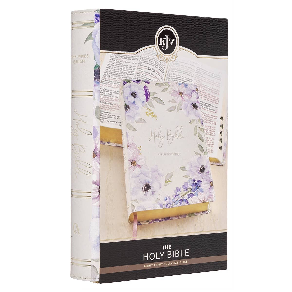 KJV Bible Giant Print Full-Size Faux Leather, Floral