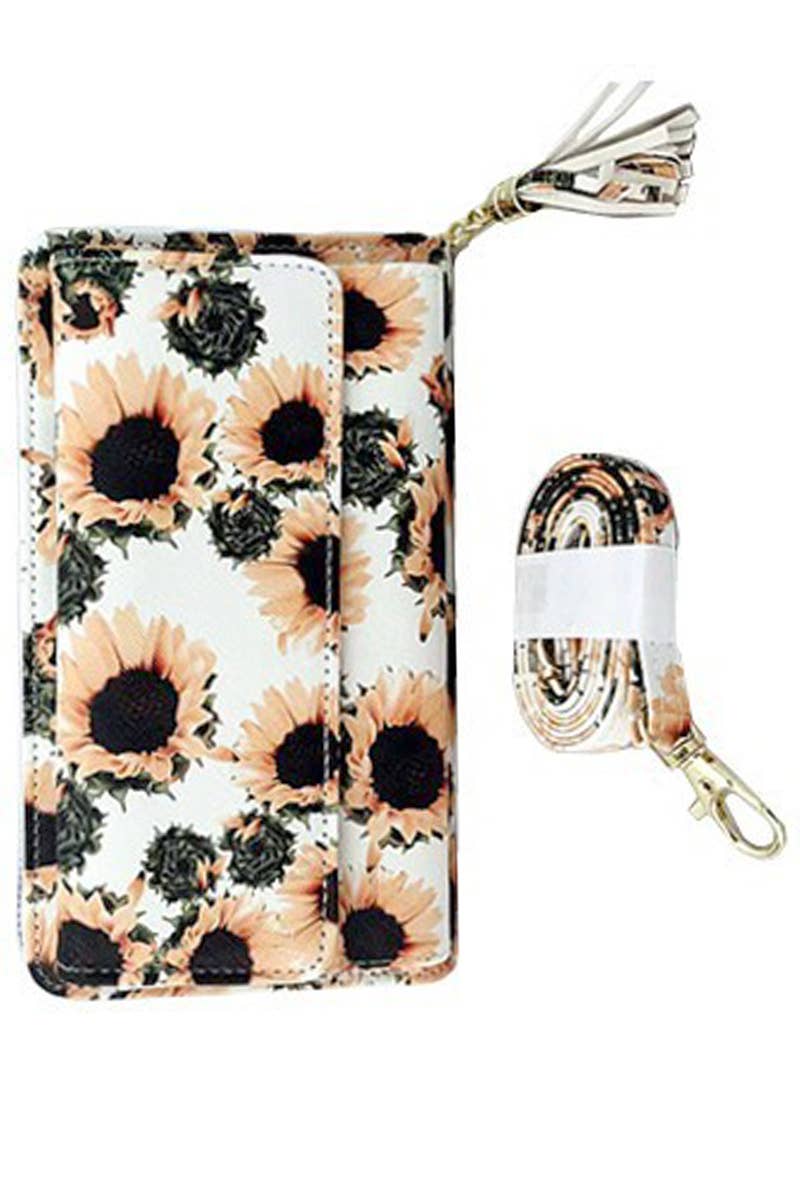 Sunflower Front Flap Clutch Evening Crossbody Bag