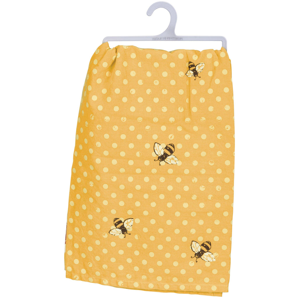 Bee Happy Yellow Kitchen Towel