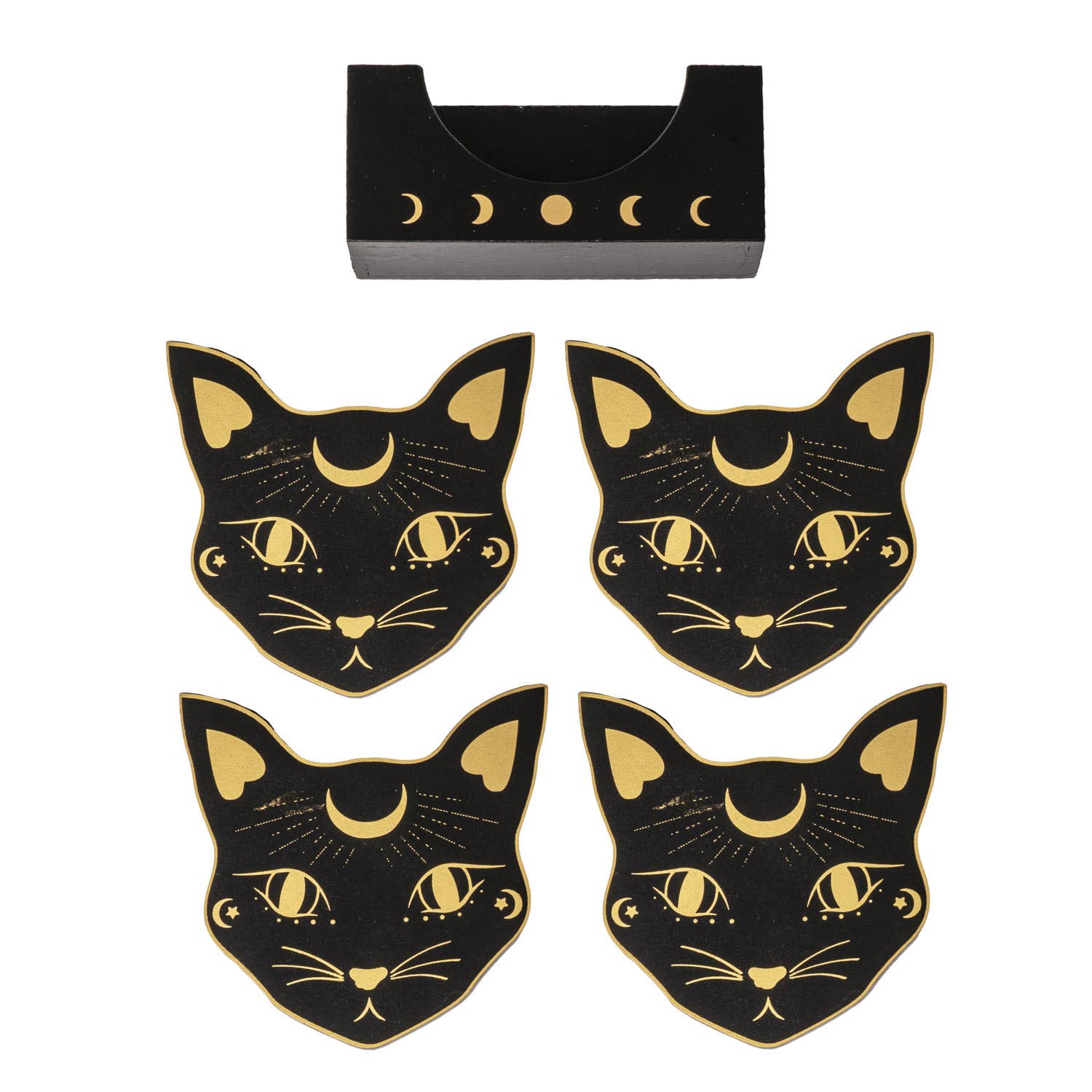 Black Cat Mystic Drink Coaster Set