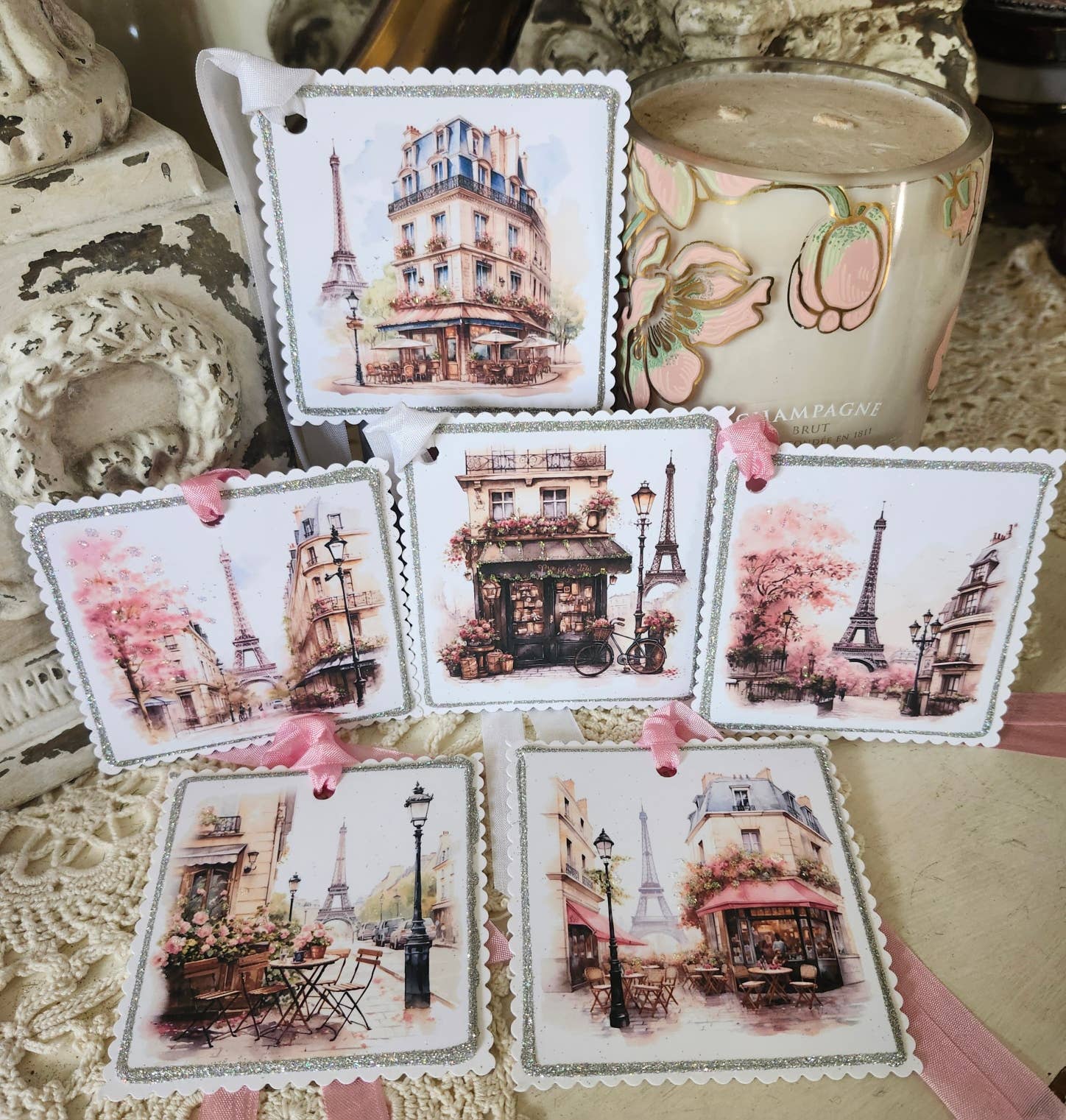 Gift Tag Bookmark Paris Themed