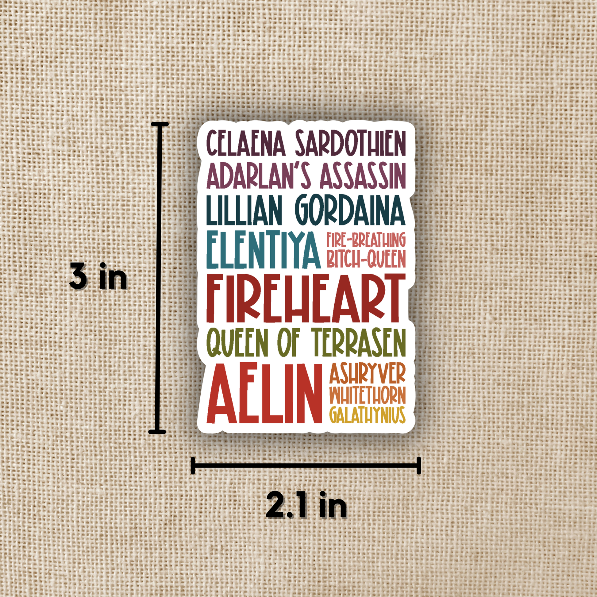 Aelin Galathynius Many Names Sticker