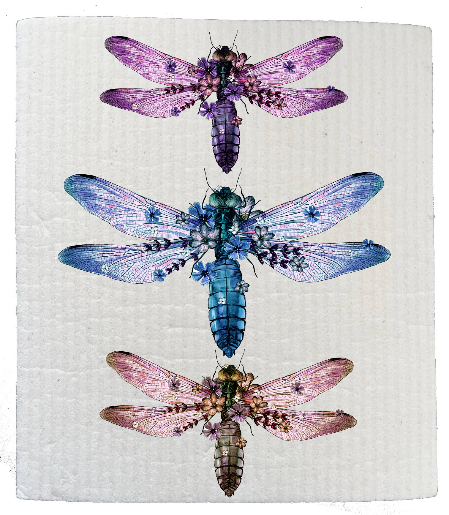 Vintage Dragonflies Insect Kitchen SWEDISH DISH CLOTHS