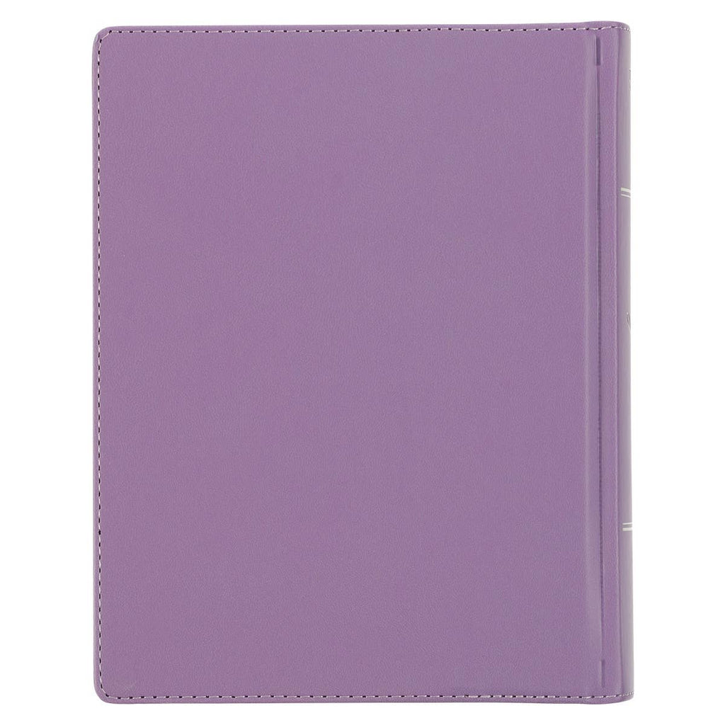 KJV Note-taking Bible Faux Leather HC, Purple Floral Printed