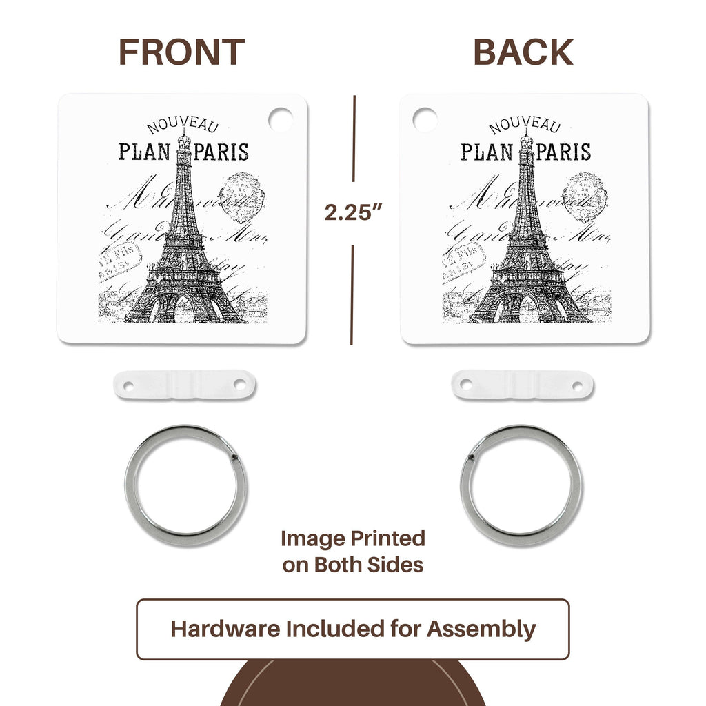 Paris vintage Eiffel tower, Key Chain