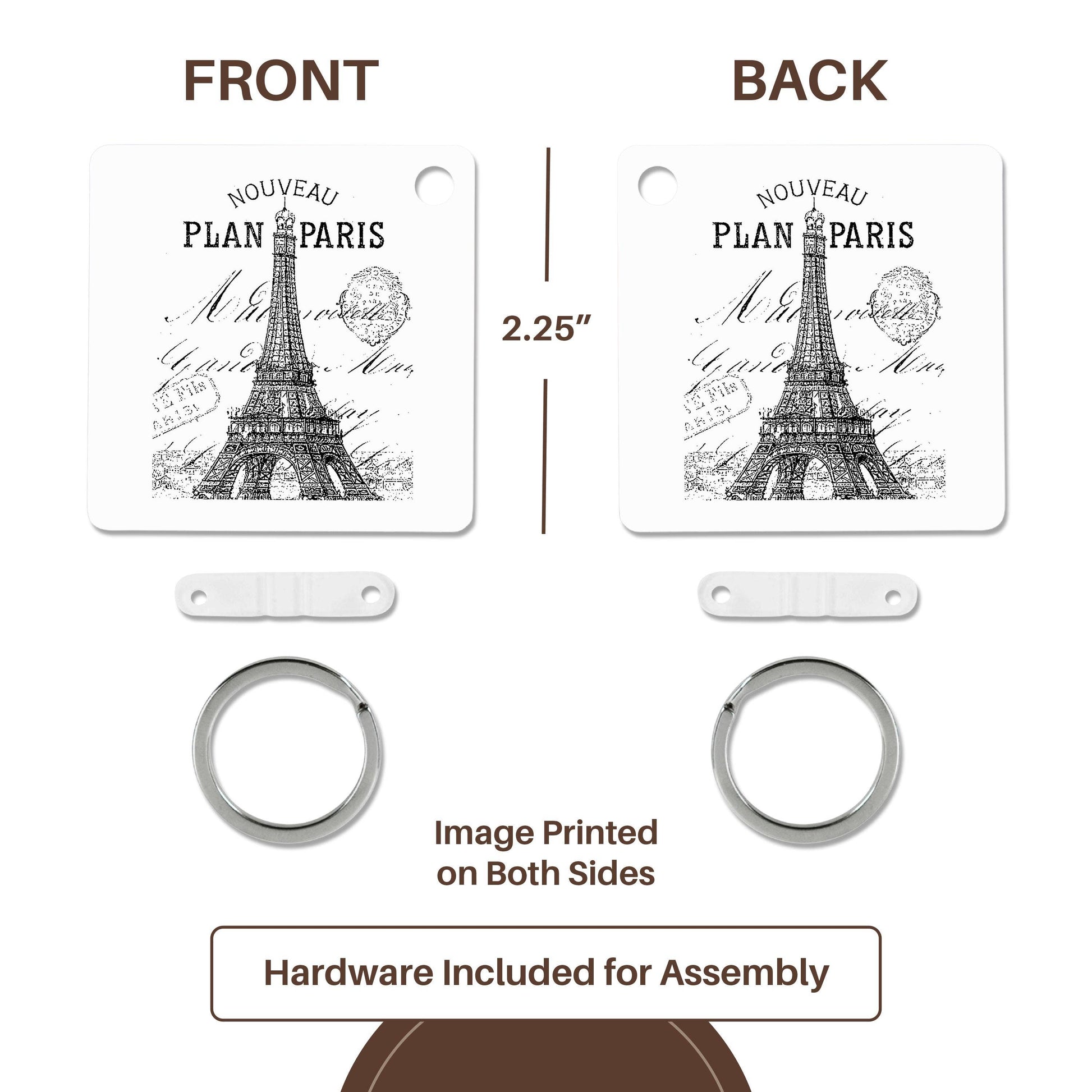 Paris vintage Eiffel tower, Key Chain