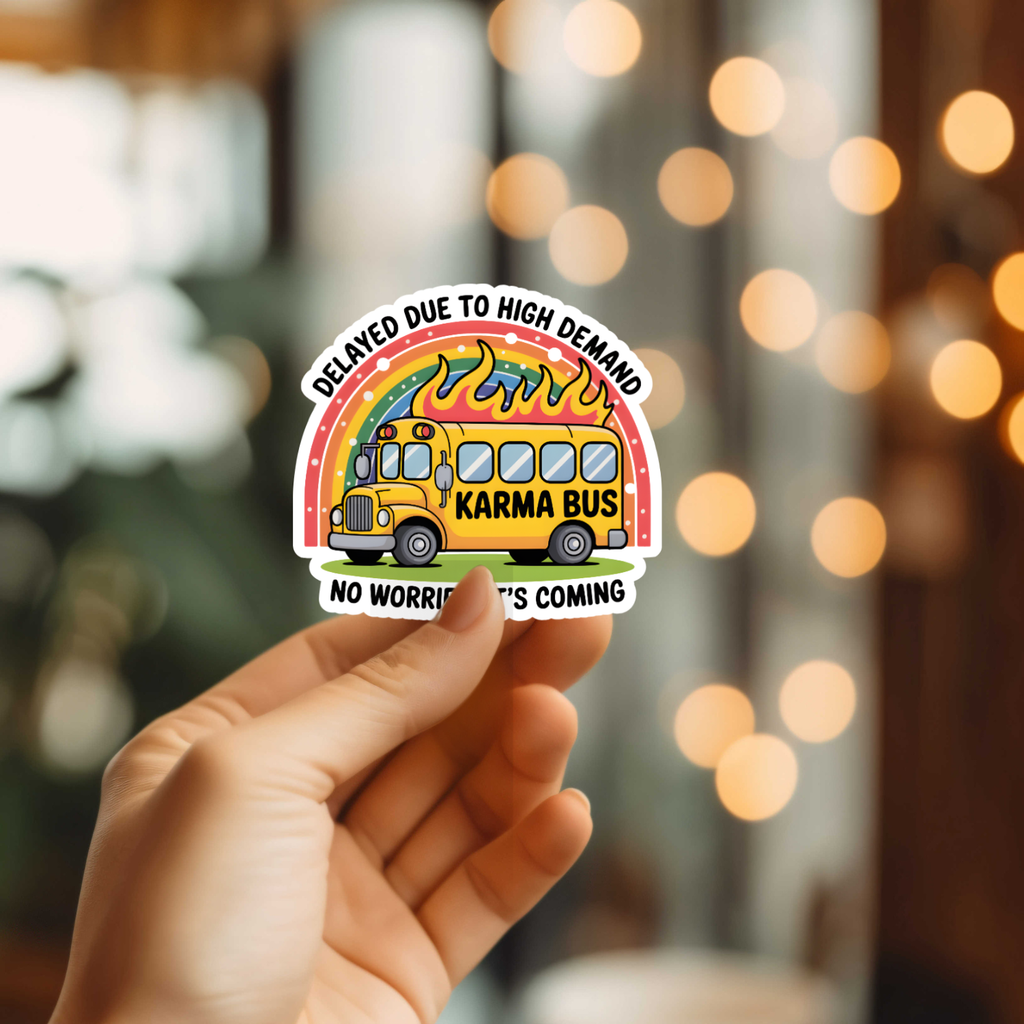 Funny Karma Bus Vinyl Sticker