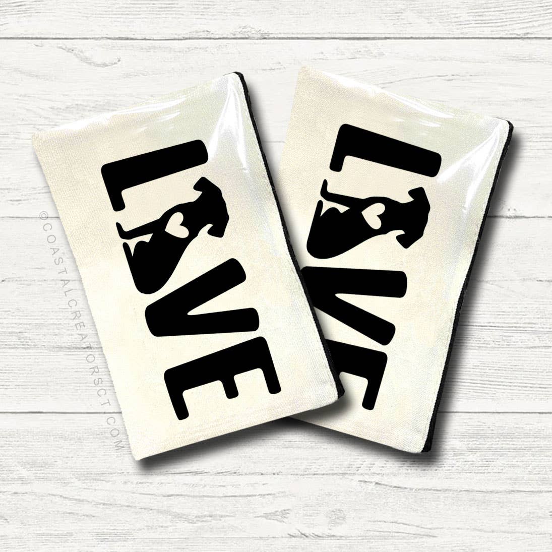 Dog Love Multi-Use Canvas Zipper Storage Pouch Bag