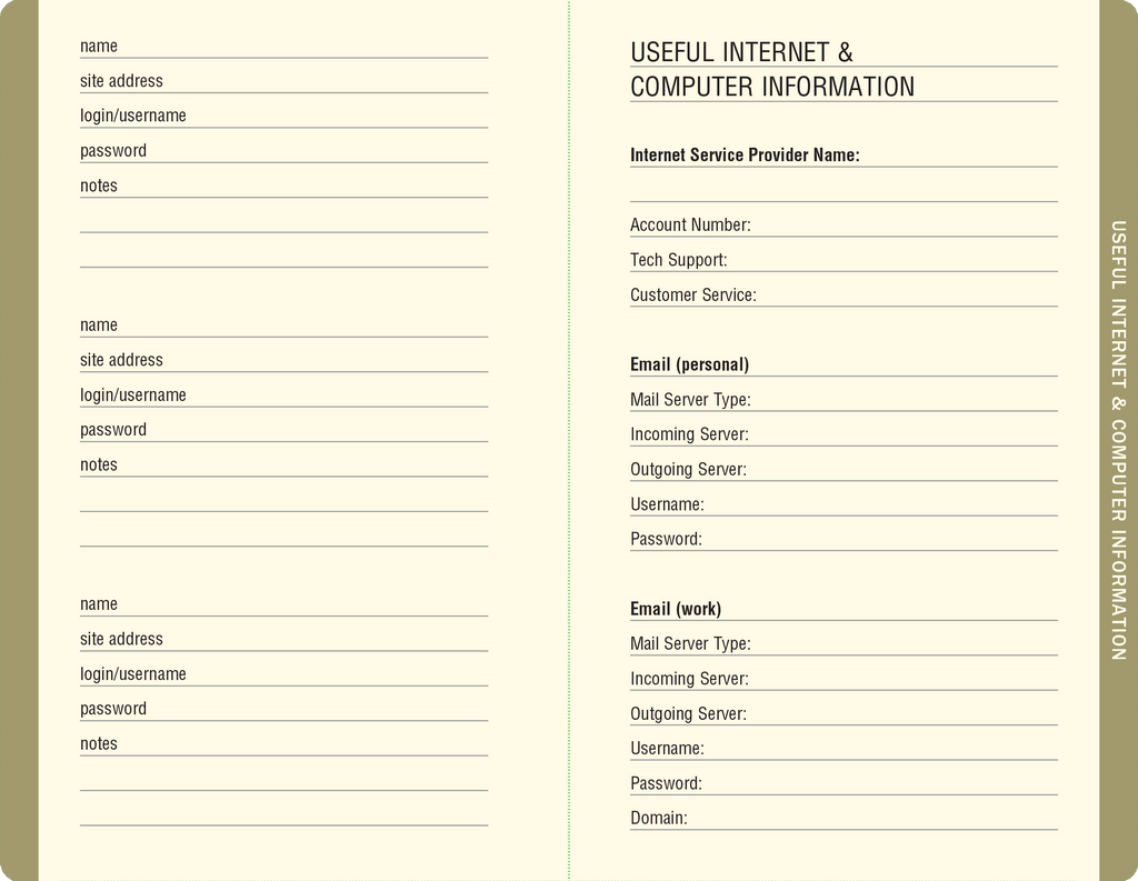 Midnight Floral Internet Address & Password Logbook