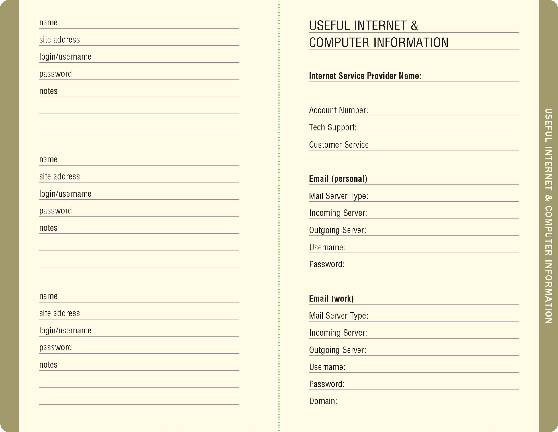Midnight Floral Internet Address & Password Logbook