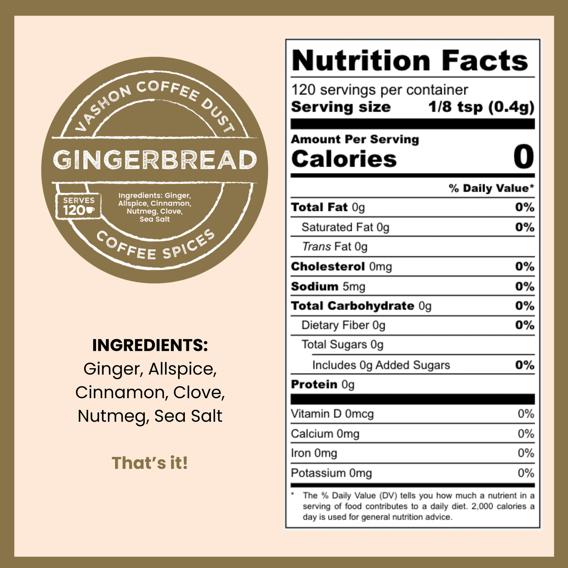 Gingerbread (ginger, allspice...)