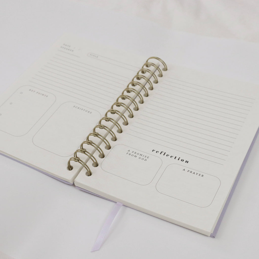 Church Notes Journal - Spiral Linen Purple
