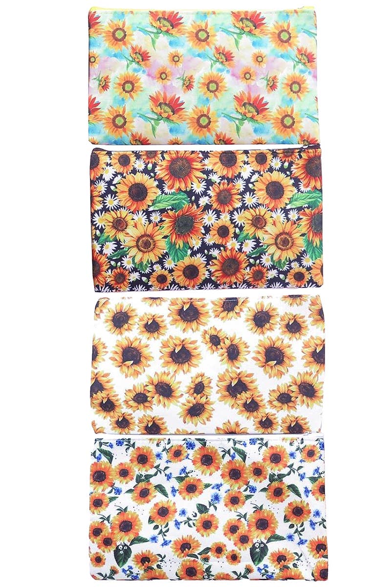 Sunflower Cosmetic Makeup Pouch Clutch Bag