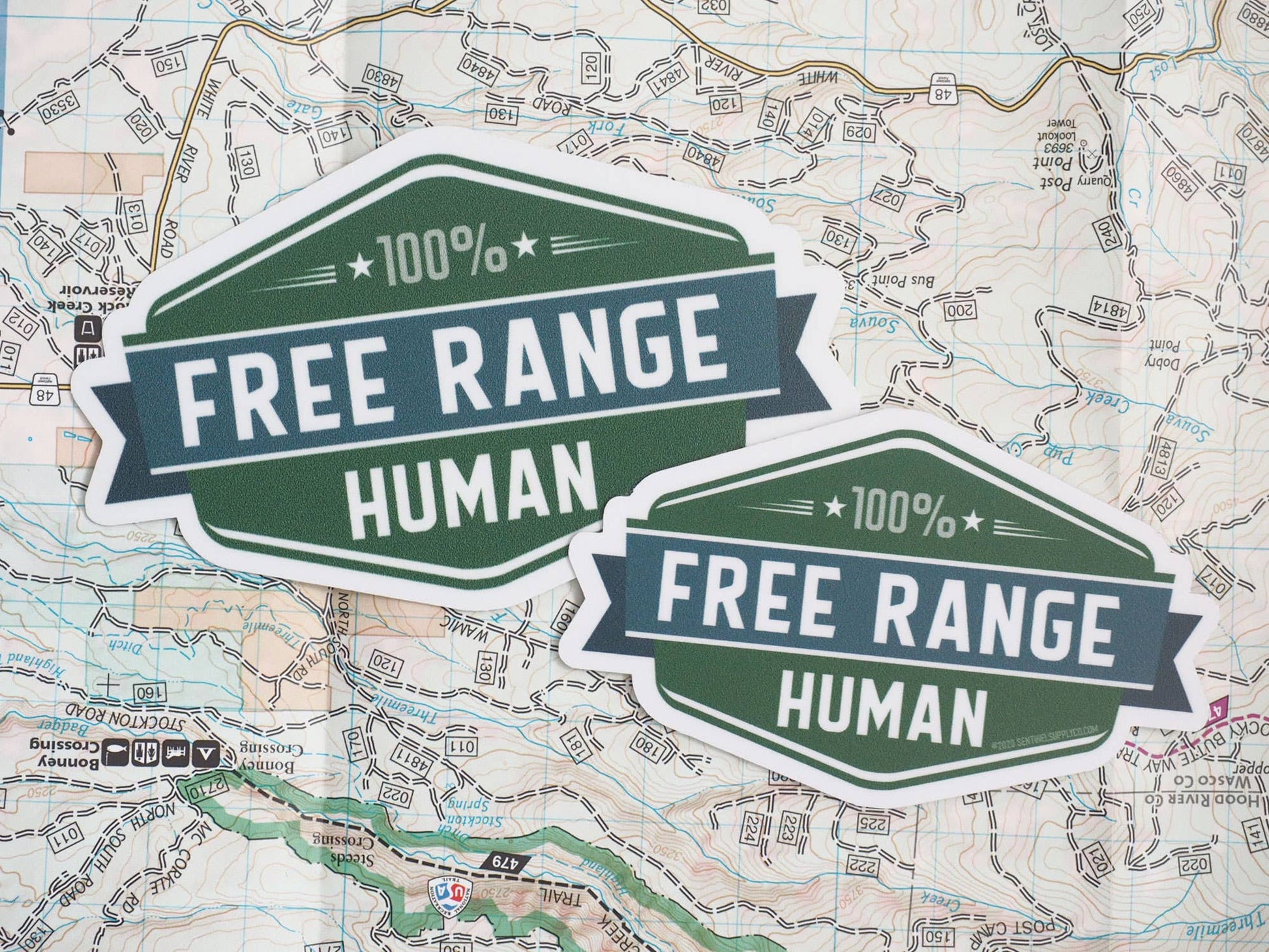 Free Range Human Stickers, Adventure Vinyl Decals