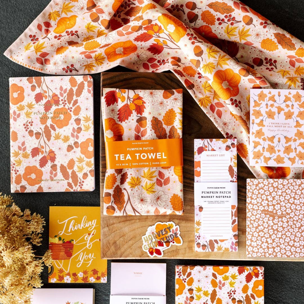 Harvest Gratitude Pumpkin Patch Stitched Notebook