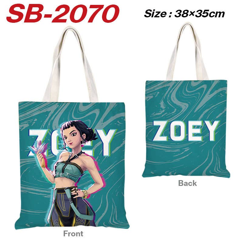 Kpop Demon Hunters full printing canvas shoulder tote bag