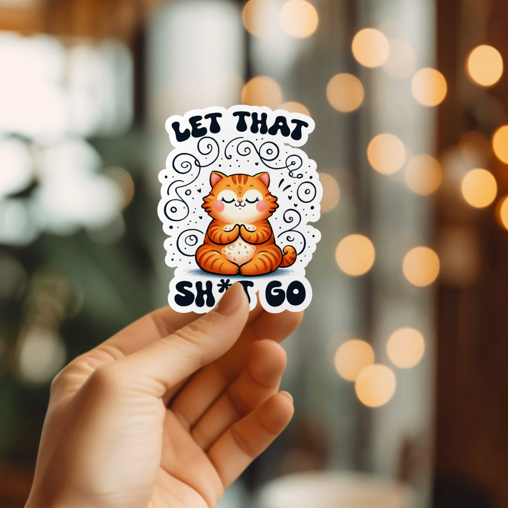 Funny Let It Go Cat Sticker | Laptop Sticker | Vinyl Sticker