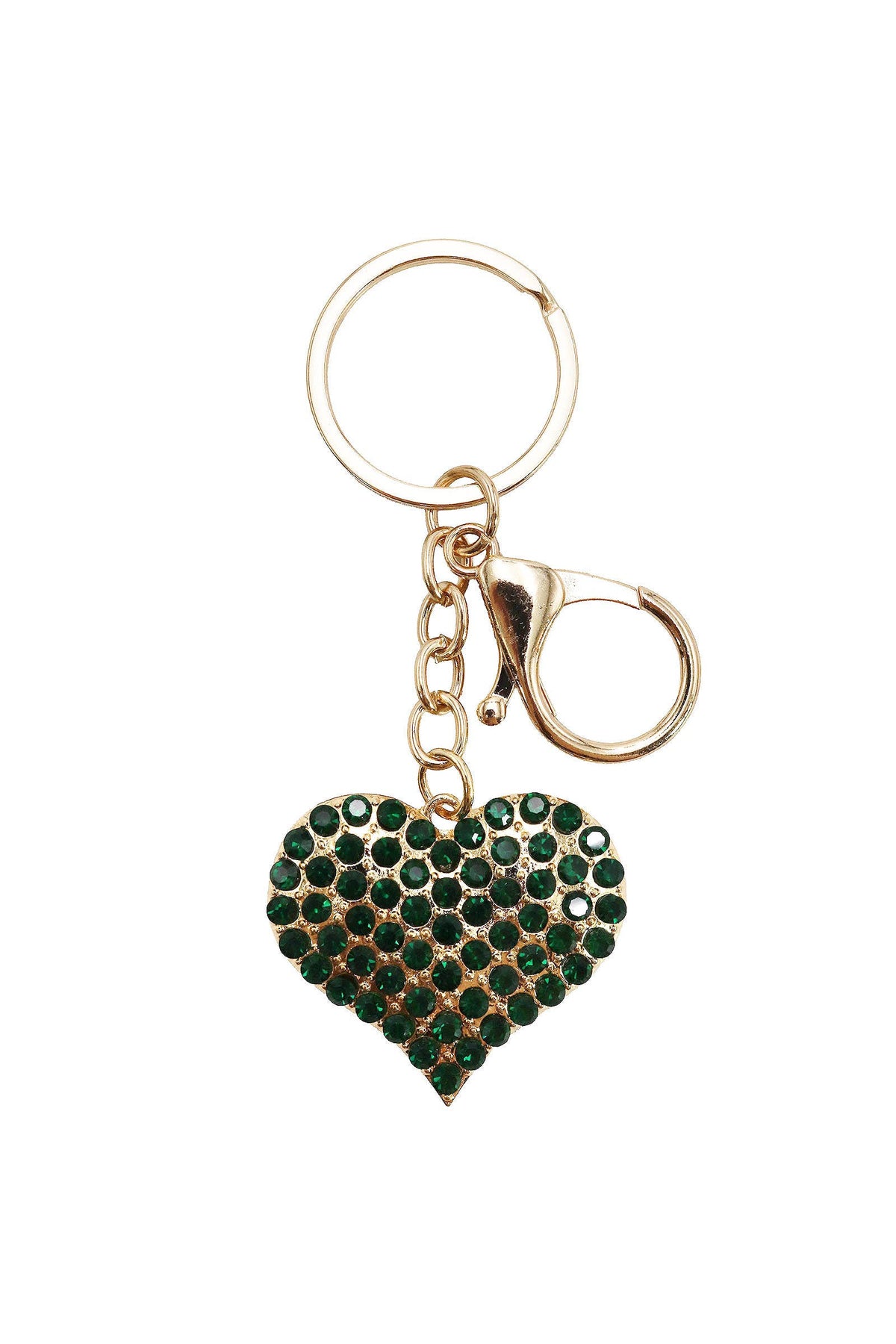 Chunky Mini Heart Rhinestone Keychain