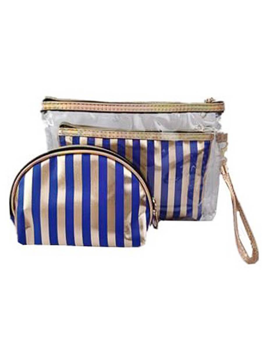 Toiletries Travel Set Striped Metallic 3-Pc