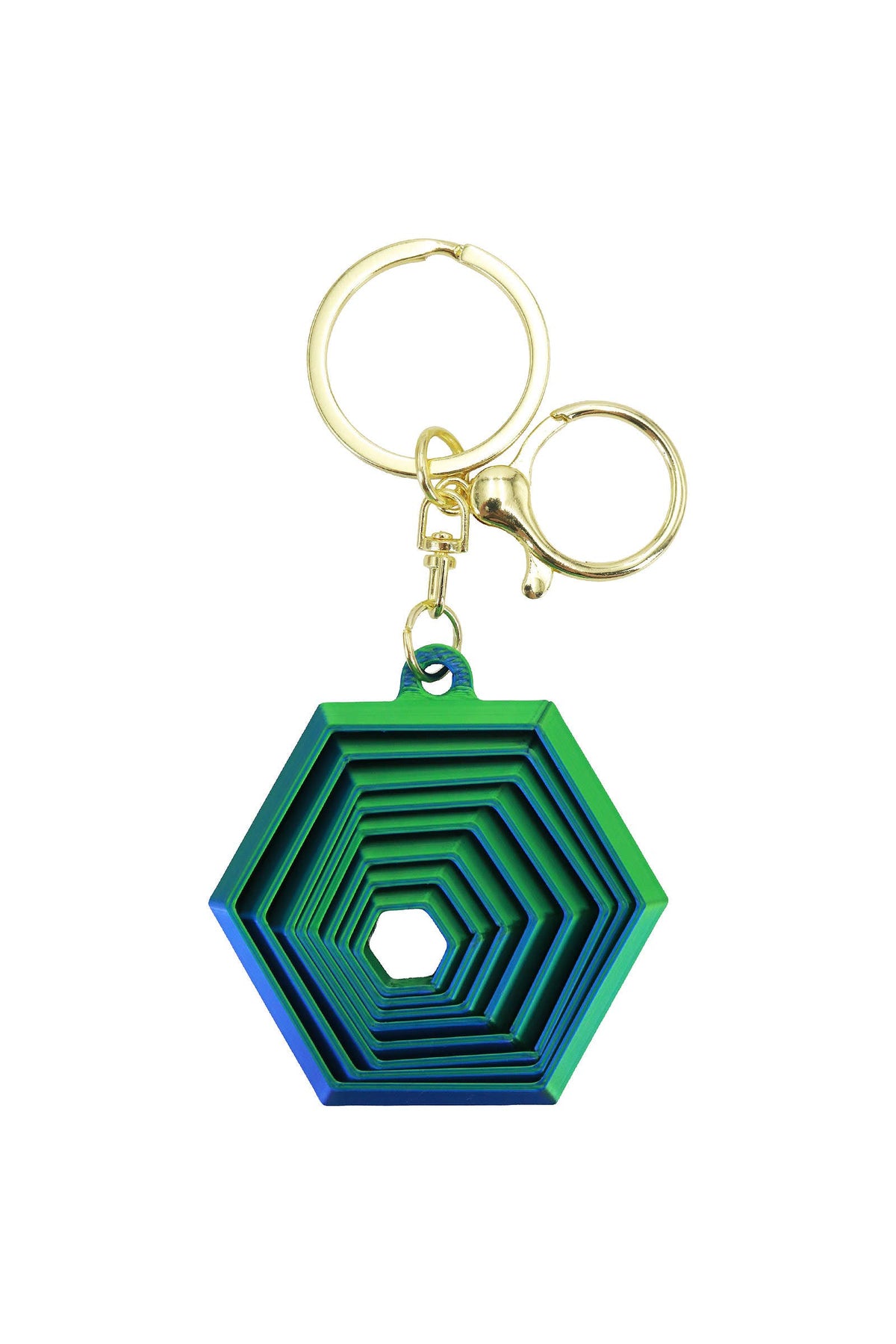 Colorful Hexagon Fractal Layered Fidget Key Chain