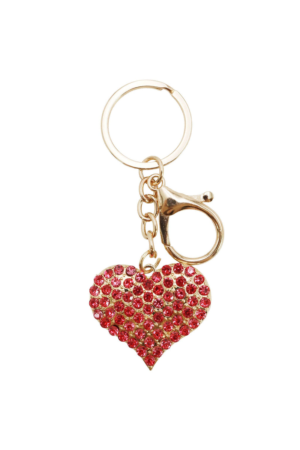 Chunky Mini Heart Rhinestone Keychain