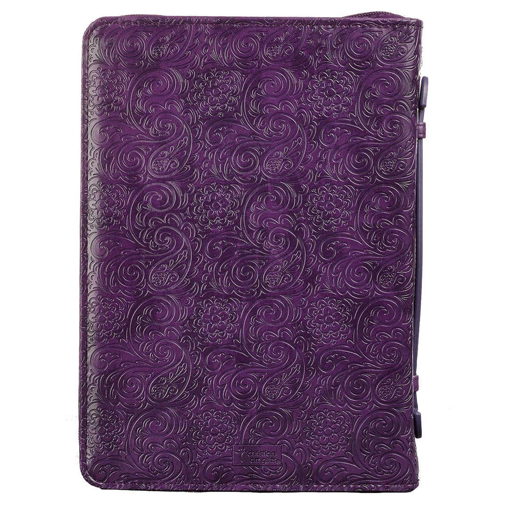 Bible Cover Fashion Purple Faith Heb. 11:1 LARGE