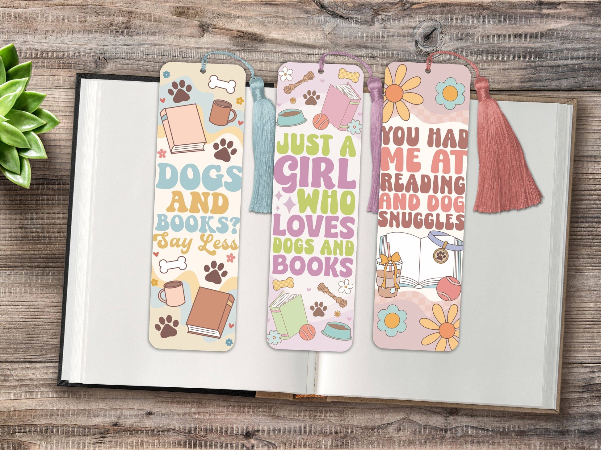 Dogs & Books Metal Bookmarks