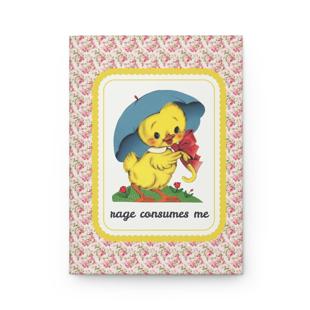 Cute Floral Notebook with Duck Rage Consumes Me