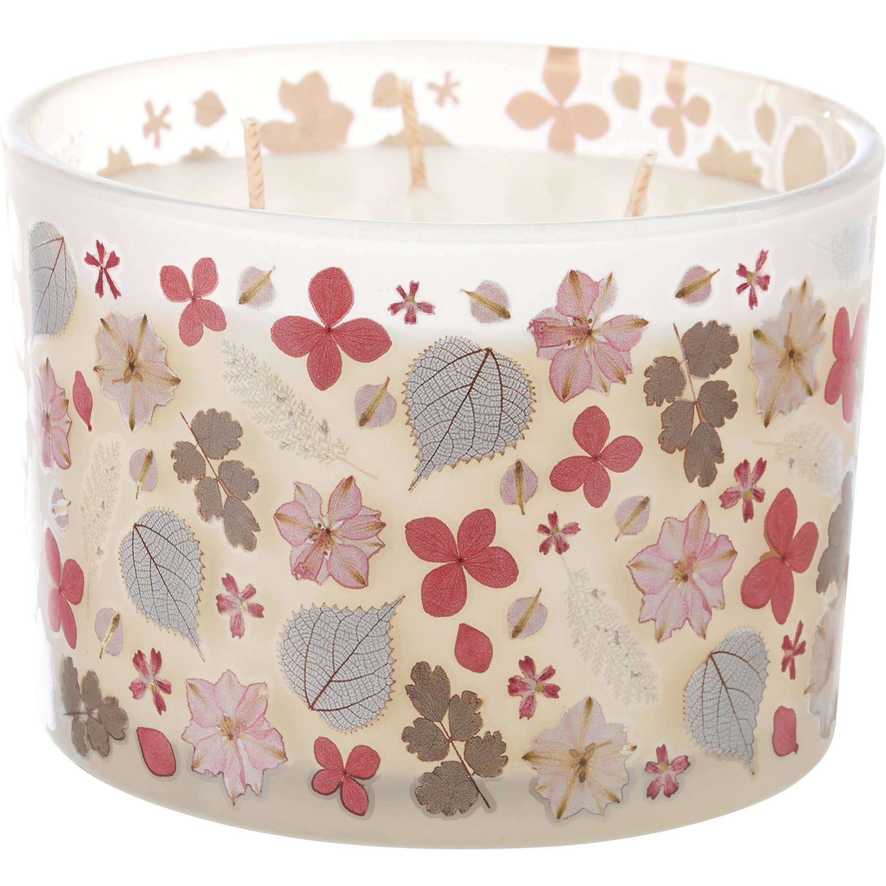 Pink Flowers Candle