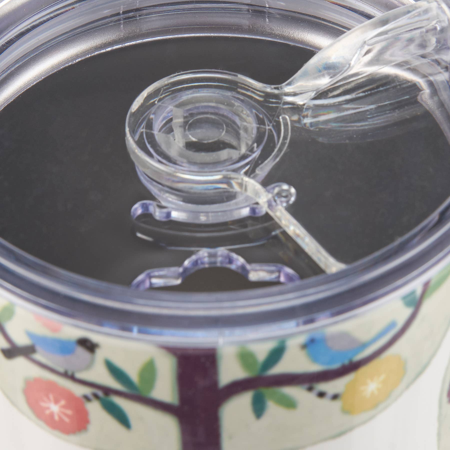 Cream Floral Trees Coffee Tumbler