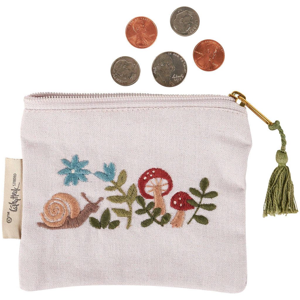 Snail & Mushroom Zipper Wallet