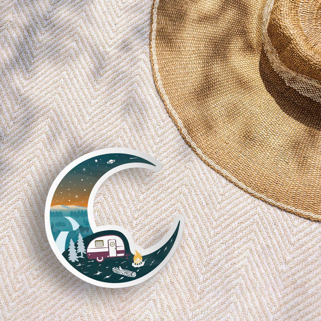 Half Moon RV Camping Sticker, Forest Hills Nature Decals