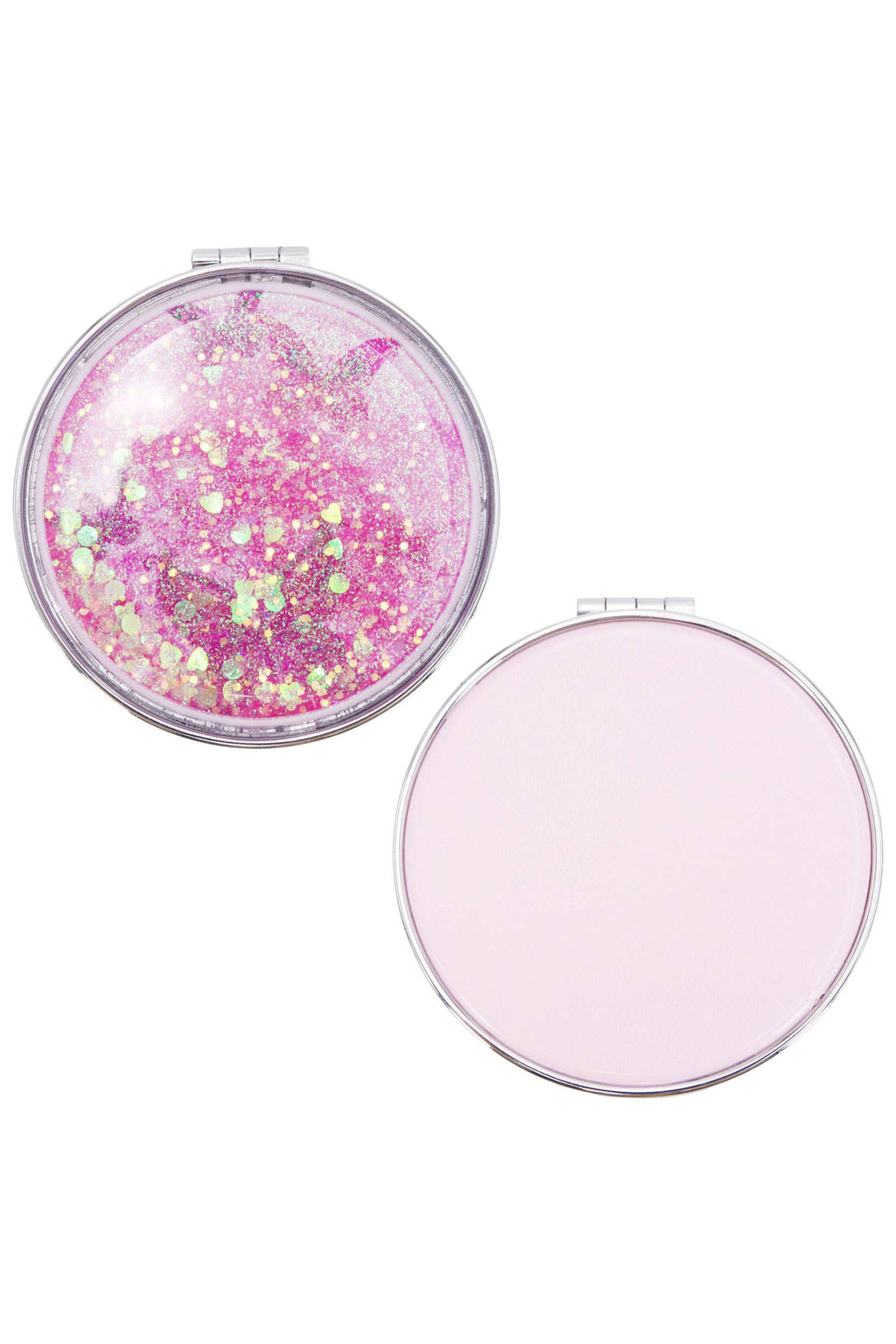 Butterfly Liquid Glitter Circular Compact Mirror