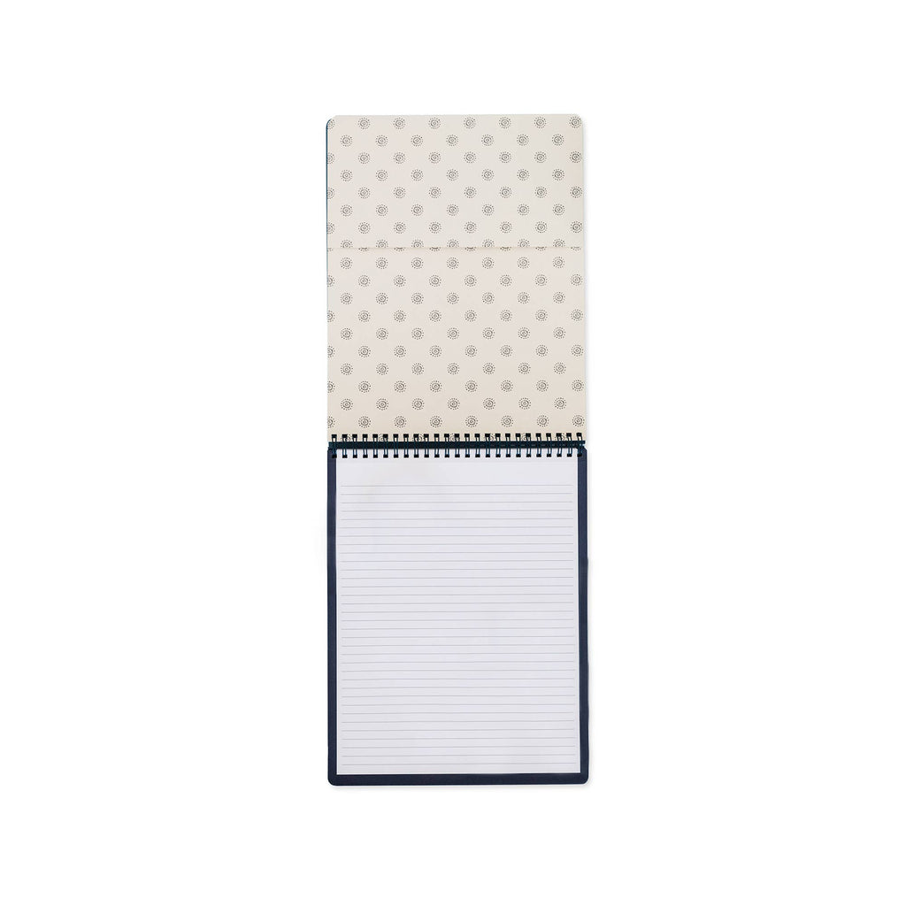 Large Top Spiral Notebook, Leopard Daisy