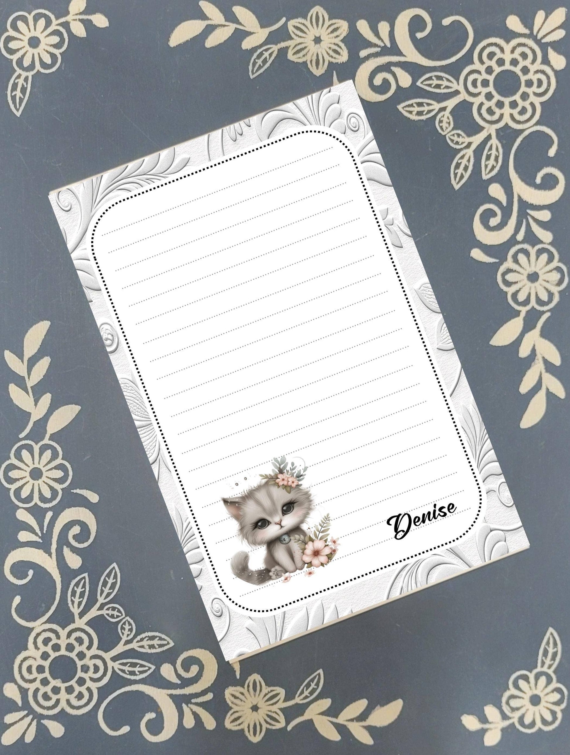 Notepad Cat, Grey Kitten, Stationery