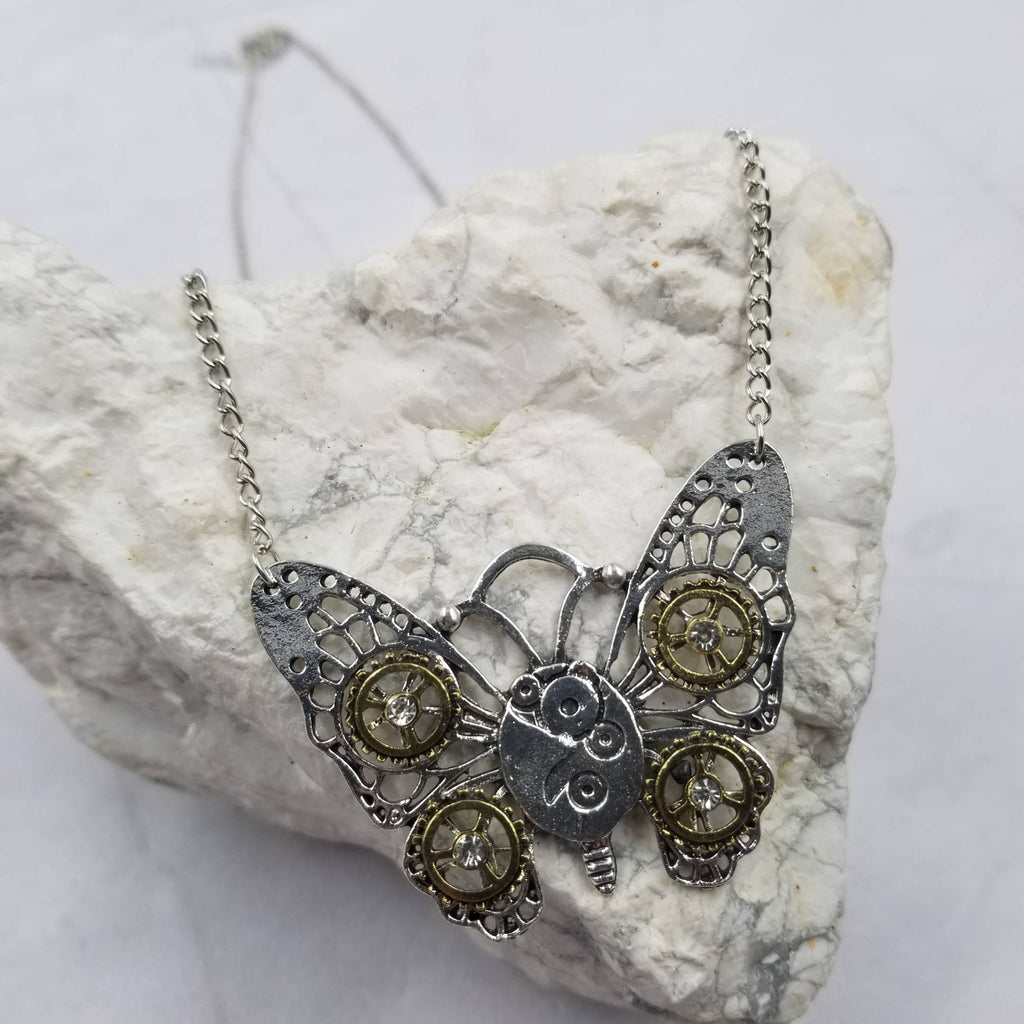 Creative Steampunk Gear Butterfly Necklace