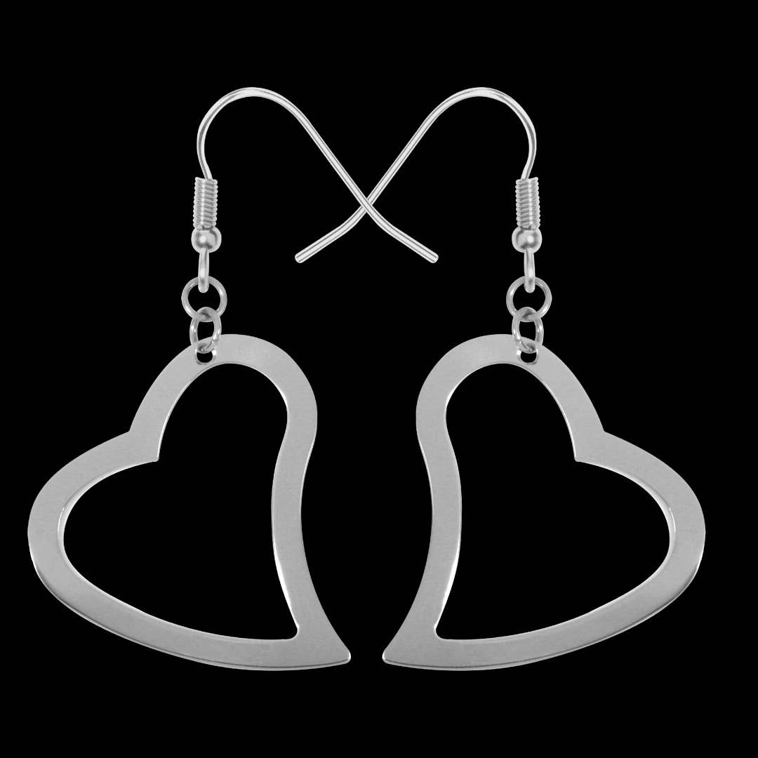 Open Heart Earrings 316L