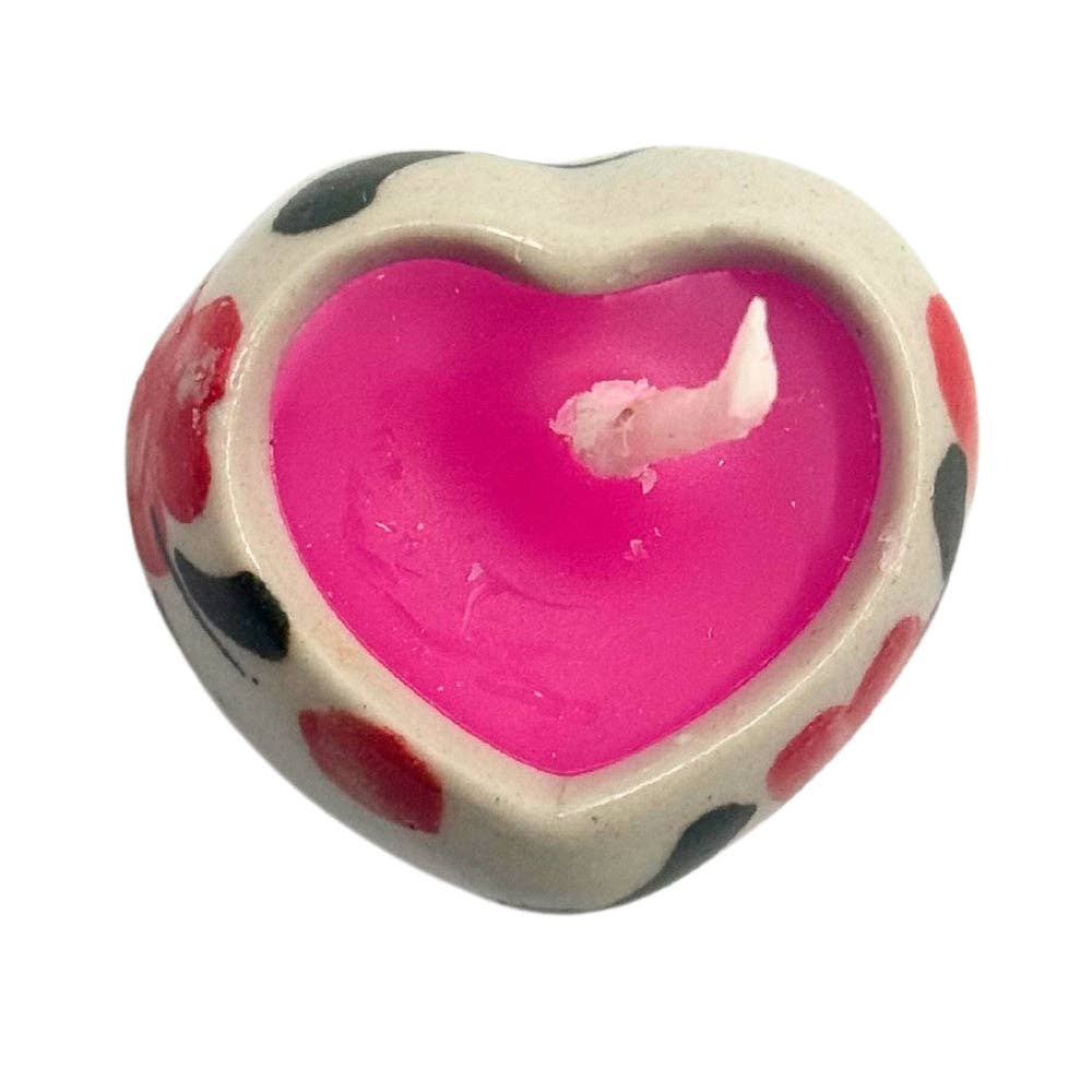 Mini Ceramic Heart Candles (10-Pack)