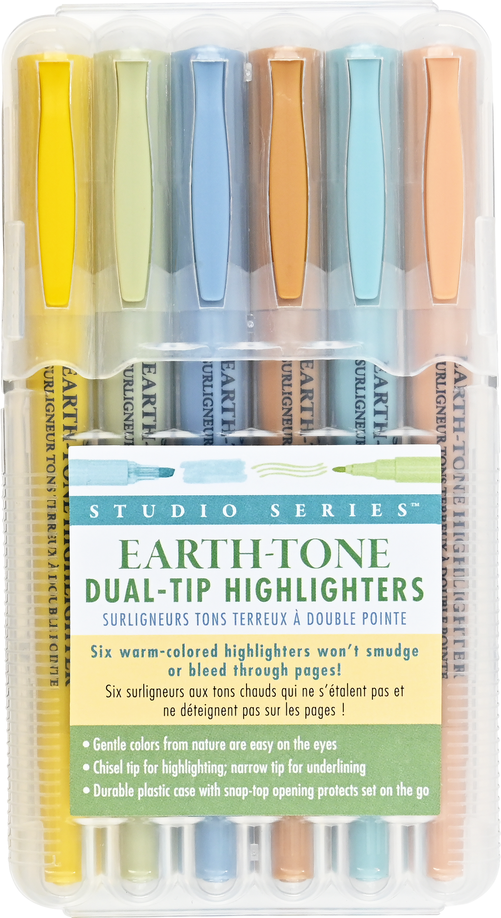 Earth Tone Dual-Tip Highlighters (set of 6)