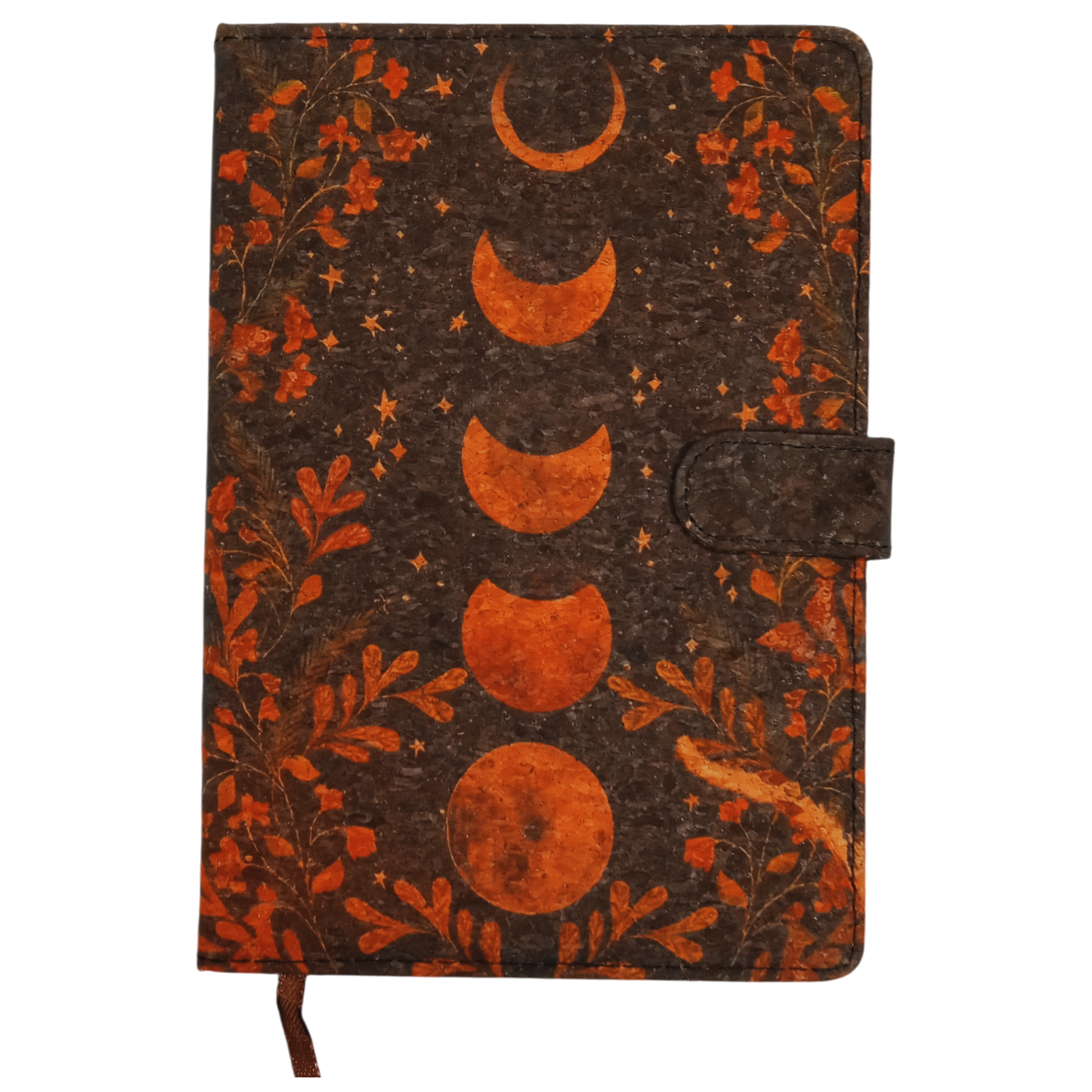 Crescent Moon Printed Cork Journal with Pencil Bag